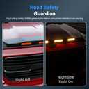 3Pcs Hood Protector with LED Light Compatible with 2019-2026 Dodge RAM 1500 Lightshield Glossy Black Hood Deflector Replacement for 2019-2026 Dodge RAM Accessories