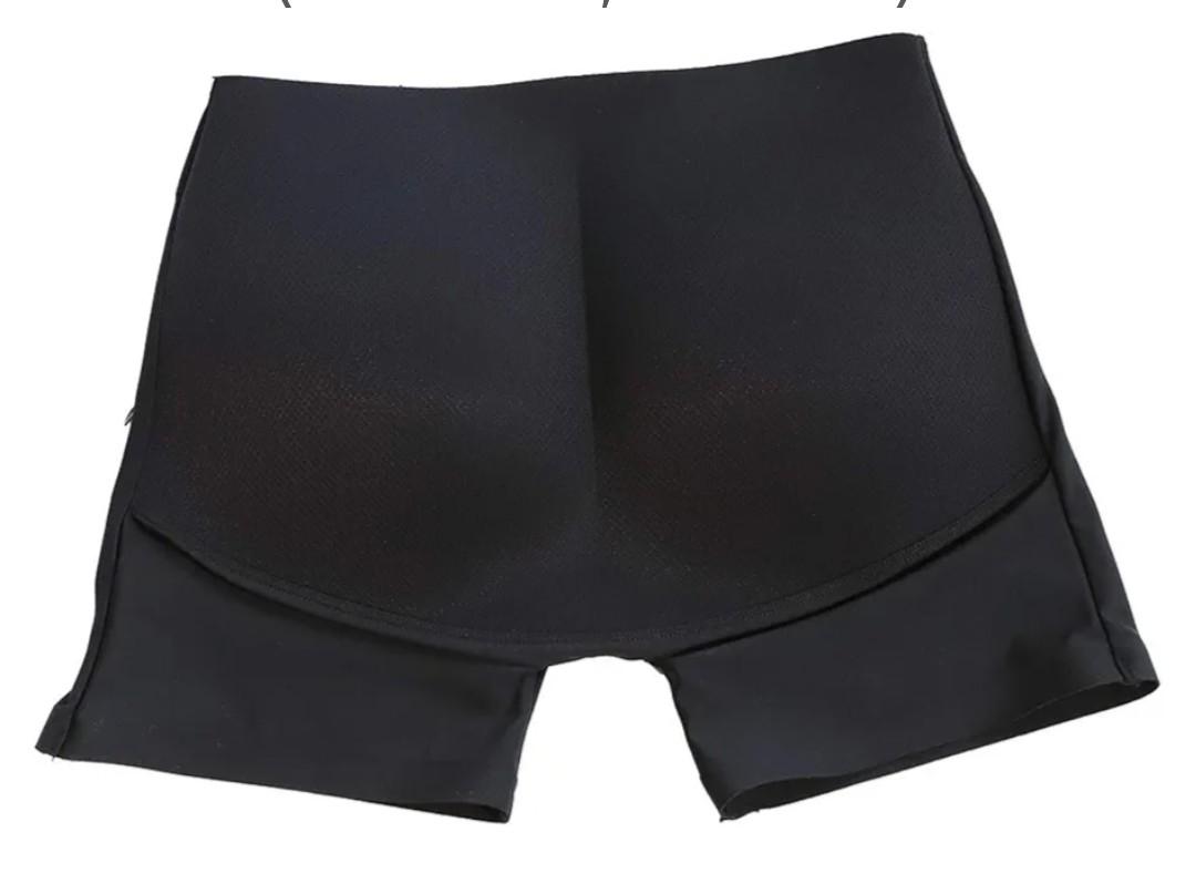 Safety Certification Female Padded Underwear, Butt Lifter Waist Trainer Panties, Fixed Butt Pads Shaping Knickers(Color:Black XL)