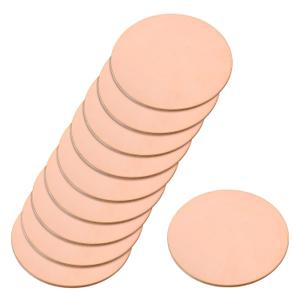 uxcell Pure Copper Sheet, 10pcs 2" x 0.02" 24 Gauge T2 Copper Metal Round Plate for Crafts, Electrical Repairs