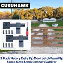 2 Pack Heavy Duty Barn Door Latch, Gate Latch for Wooden Fence, Outdoor Fence Gate, Cattle Gate, Barn Door, Sliding Door, Cabinet, Shed