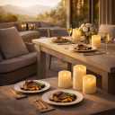 Enido Flameless Candles with Remote, 9 PC Outdoor Waterproof Battery Operated LED Pillar Candles, Flickering Electric Candles with Timer, 3" x 4" 5" 6" for Lantern, Patio, Wedding, Easter