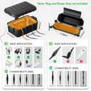 RESTMO 5-Piece Outdoor Waterproof Electrical Box Set  12.5" x 8.5" x 5" Large & 7.1" x 2.3" x 2.3" Small, Weatherproof Boxes for Power Strip, Outlet, Plug, Socket, Timer, Holiday Light, Black