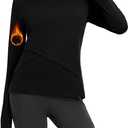 baleaf Women's Thermal Tops Long Sleeve Fleece Running Shirts Thumbhole Cold Weather Winter Gear Workout Base Layer (Large, Black)