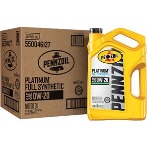 Pennzoil Platinum Full Synthetic 0W-20 Motor Oil (5-Quart, Case of 3)