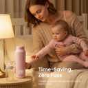 Paruu Portable Bottle Warmer for Travel, Easy-Clean Wide Mouth, Portable Milk Warmer with Fast Heating for Night Feeding, 7-Temp Control, Large 12oz Capacity, Ideal Gifts for New Parents, Pink