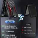 2 x [High-Capacity] Wallet for Men with 2 ID Windows, 15-18 Credit Card Holder, Smart Pop-Up Bifold RFID Blocking Metal Case, Tactical Compact Wallet, Money Clip, Birthday Gifts for Him, Mens Front Pocket