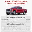 AOMSAZTO for Ford F150 Seat Covers 2009-2025 2026& F250 F350 F450 2017-2026 Super Crew,Lighting,SuperDuty Crew (XL STX XLT) Waterproof Full Coverage Seat Covers(5 Seats,Black&Redline)