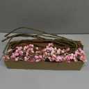 florisso 6 PCS Artificial Cherry Blossom Branches Spring Indoor Decoration, Faux Flowers 34.45" Long Stems Plum Fake Peach Plants Real Touch Silk for Wedding Home Bedroom Party Table Office, Pink