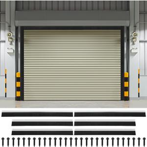 3" Garage Brush Seal Kit for Roll-up Doors 10 x 8ft Heavy Duty Nylon Brush with Aluminum Track Weatherproof Door Bottom Seal for Warehouse, Energy Saving, Pest Proof, Black