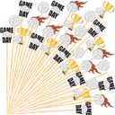 400 Pcs Volleyball Martini Toothpicks Bamboo Cocktail Picks Volleyball Garnish Drink Picks Cocktail Sticks for Appetizers Food Fruit Beach Holiday Party Favors