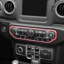 RT-TCZ for Wrangler JL Center Dash AC Switch Cover Trim Frame Pink for Jeep Wrangler JL JLU Gladiator JT 2018-2023 Pink Interior Accessories