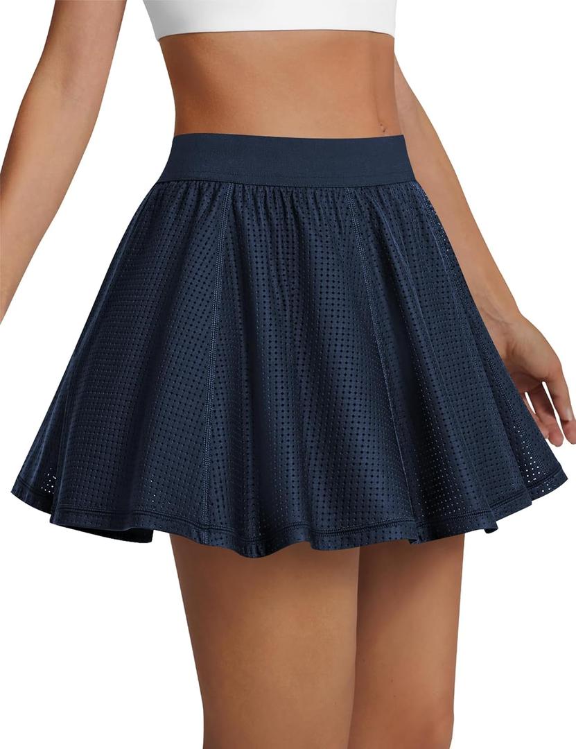 LouKeith Tennis Skirt High Waisted Mesh Casual Pickleball Athletic Skirts Workout Golf Skorts for Women with Pockets (XL)