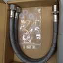 J-HVA Faucet Supply Lines Length 12" x G 3/8 Female Thread Connector Braided Nylon Extension Hoses for Bathroom Kitchen Sink Faucet Hose Filter, Stainless Steel Nut (1 Pair)