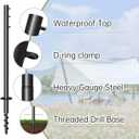 Shade Sail Poles 11.4Ft Heavy Duty Sun Shade Poles of Spiral Drill Bit,Screw in Poles for Sun Shades Outdoor, Support Awning Canopy Heavy Duty Metal Pole Kit for Patio Garden Deck, 1 Pack (1)