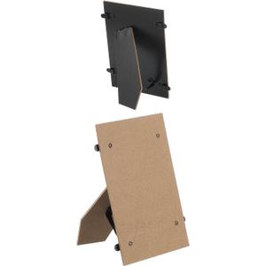 Easel Back, Picture Frame Back Stand, Replacement Picture Frame Board with Metal Hinges Strap - Fitting for (6" DIY Photo Board - Art - Tile - Wall) 2 Pcs & Black