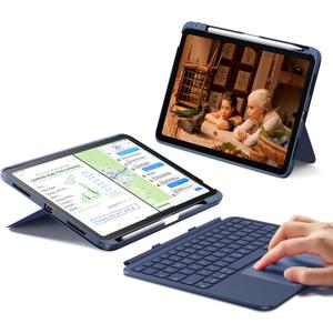 ESR for iPad (A16) 11th/10th Gen Flex Keyboard Case, Ultra-Light Magnetic Detachable Keyboard for iPad 10.9" with Writing/Viewing Modes, Larger Precision Trackpad, Blue