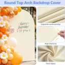 Metal Arch Backdrop Stand and Cover Set (Beige, 7.2 ft), Wedding Arch Stand with Beige Cover for Baby Shower, Party, Birthday, Wedding, Bridal Shower