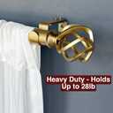 Warm Gold Curtain Rods for Windows 68-140 Inch, Industrial Drapery Rods