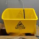 Mind Reader Mop Bucket with Wringer, 22 Qt (5.5 Gallon), Floor Cleaning, Handle, Wheels, 16.25"L x 10.75"W x 24.5"H, Yellow