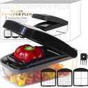 Vegetable Chopper, Food Choppers, Onion Chopper, Veggie Choppers, Onion Dicer, Potato Dicer Cuber with Container, Onion Dicer & Vegetable Dicer (Black) (3 in 1)