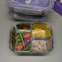 Portion Perfection Portion Control Containers - Glass Oven Ready, Freezer Safe Meal Prep Containers Reusable for Food 3pk, 3 Compartment with Lids, Practical Weight Control Products