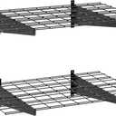 2-Pack 2x3ft Garage Wall Shelving, 24"x36" Shelf Storage Rack Floating Shelves Wall Mounted, Heavy Duty Storage Shelves, 800lbs Load Capacity, with 8 Hooks for Garage Organization, Black