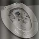 Toilet Seat Elongated with Slow Close Hinges, Universal Oval Fit, White