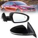 Right Passenger Side Door Mirror Compatible With 2019 2020 2021 2022 2023 2024 2025 Kia Forte With Power Glass Manual Folding Heated Turn Signal Blind Spot Black Replace#87620M7070(8 Pins) (8Pins)