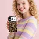 Magnetic for iPhone 17 Pro Max Case Cute Cheetah Print Phone Case, Leopard Print Shockproof Slim TPU and Hard PC Protective Cover Fit for MagSafe Designed for Women Girls, Brown Amber