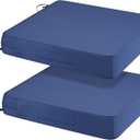 Navy Blue Outdoor Seat Cushions 24" W x 24" D x 4" H Sun Resistant Replacement Cushions for Patio Deep Seat Chairs Square Coner Sectional Seat Cushions