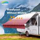 Suncode Reinforced RV Awning Fabric Replacement, Heavy-Duty Waterproof Vinyl Canopy with Tear-Resistant Top Edge, Universal Fit for Camper Trailer Motorhome,15'(Fabric 14'2") Burgundy Fade