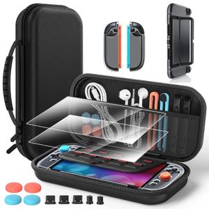 Switch 2 Accessories Bundle for Nintendo Switch 2 2025, Portable Hard Shell Slim Case with Switch 2 Crystals Cover kit, 2 HD Screen Protectors (7.9 Inch),Dust Plugs Kit, 4 Thumb Grips