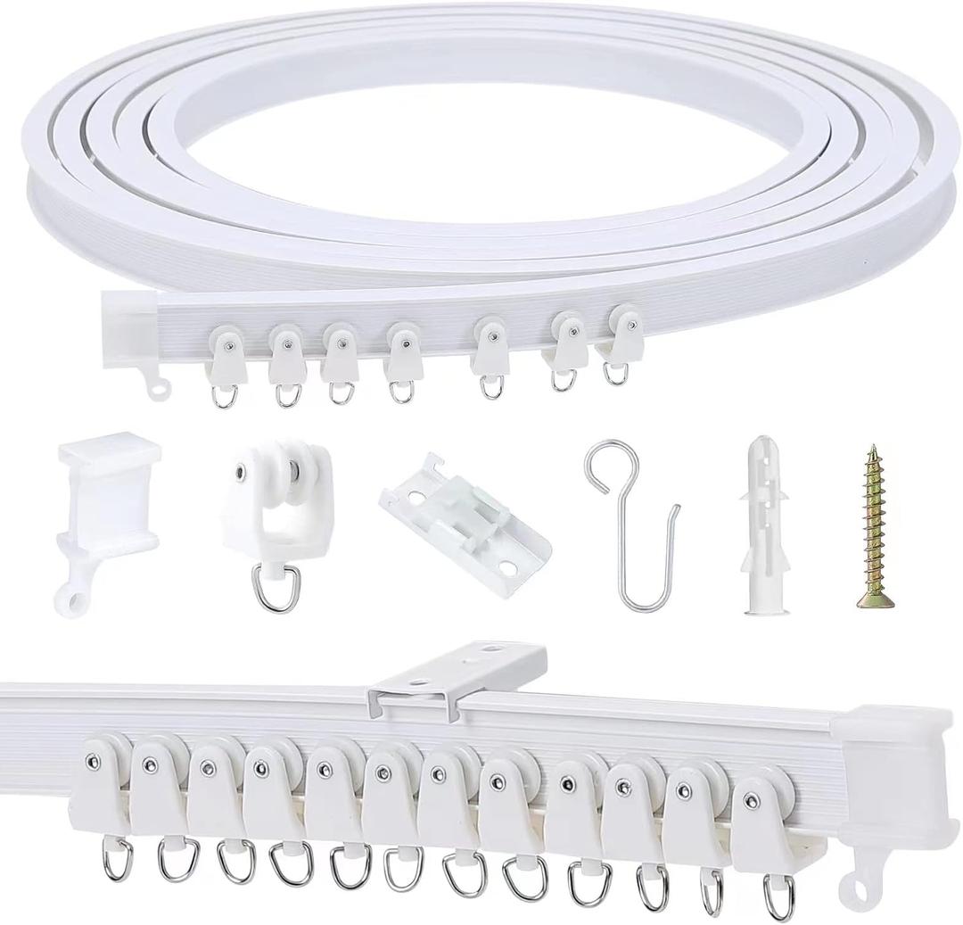 Flexible Bendable Ceiling Curtain Track, 5m (16.4ft), Ceiling Track Ceiling Mount, for Curtain Track with Track Curtain System, RV Curtain Spacer, Curtain Ceiling Track