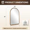 ANDY STAR Hand-Forged Gold Arched Bathroom Mirror for Wall, 24x36 Inch Vintage Solid Steel Metal Frame Bathroom Vanity Mirror, Antique Arch Wall Mirror, Hangs Vertically
