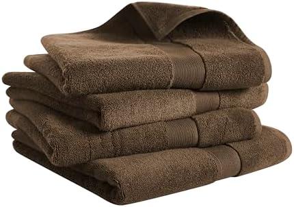 Luxury Cotton & Rayon from Bamboo Towel Set of 4 Bath Towels (28x54) – Ultra Soft, Absorbent & Quick Drying – Multiple Colors (Chocolate)