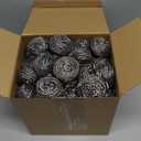 Yinkin 100 Pieces Stainless Steel Scrubber Bulk Steel Wool Scrubber Metal Sponge Wire Scouring Pad Heavy Duty Clean Dish Pot Pan and Oven for Kitchen, Bathrooms, and More (Silver)