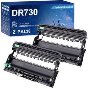 DR730 Compatible Drum Unit (Not Toner) Replacement for Brother DR-730(2 Pack) DR760 760 for HL-L2350DW HL-L2370DW HL-L2395DW HL-L2325DW MFC-L2750DW MFC-L2710DW L2690DW L2730DW DCP-L2550DW Printer