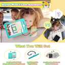 2-in-1 Double-Sided Magnetic Drawing Board for Kids & Toddlers Magnet Doodle Board with Beads, Magnetic Dot Art Toys, Road Trip Car Activities for Kids