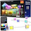 Permanent Outdoor Lights IP68 Waterproof Smart RGB+IC LED Christmas Light with 75 Scene Modes, Holiday Lights for Christmas Halloween, Work with Wi-Fi, Alexa & Google Assistant (100ft)
