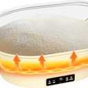 2L Heating Sourdough Bread Proofing Basket  11" Oval Silicone Banneton with Upgraded Timer & 6 Temperature Settings (77122F), Foldable Bowl for Dough Rising