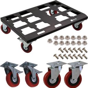 Upgrade Tool Box Dolly, Push Cart Dolly Compatible with Milwaukee Packout Toolbox, Thickened Carbon Steel Frame, Larger Wheels with Brake, Up to 330lbs