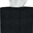 Black Tissue Box Cover, Cute Linen Fabric Decorative Square Tissue Box Holder/Organizer for Bathroom Vanity Countertop/Office/Nightstand/Desk