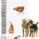 Tongmo 5 ft x 100 ft Galvanized Welded Chicken Wire Fence, 16GA Garden Chicken Wire Fence Roll, Mesh Size 2" x 4"Hardware Cloth, Ideal for Yard Protection and Poultry Netting