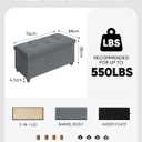 B FSOBEIIALEO Storage Ottoman with Tray, Foot Stools and Ottomans with Legs, Storage Cube Seat Linen Grey 30", Large