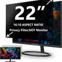 22 Inches Privacy Screen Filter for Computer 16:10 Widescreen Monitor | Privacy Shield | Anti Glare & Blue Light Filter | UV & Eye Protection | Anti-Scratch Protector
