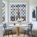 3 x Window Privacy Film Frosted Glass Window Sticker Window Film Static Glass Cling Tint Non-Adhesive for Home Door Decorative Frosting Cover 17.5 X 78.7 inch (Clear-colored Bricks)