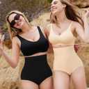 Nebility Women's Shapewear Tummy Control Panties - High Waisted Shaping Brief Butt Lifter Seamless Body Shaper Girdle Everyday Slimming Black (Black)