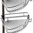 Zenna Home Tension Pole Shower Caddy, Adjustable Corner Shower Storage System with 4 Baskets and Built in Towel Bar, Bathroom Organization Solution, 60 to 97 Inch, Bronze