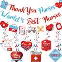 Thank You Nurses Banner Nurse Week Decorations Happy Nurses Week Nurse Appreciation Week Hanging Decorations for Nursing School Party Decorations