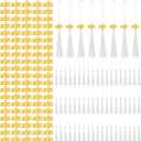 Cindeer 100 Pcs Mini Graduation Tassels with 100 Pcs 2025 Tassel Charms for Crafts Mini Silky Bookmark for Graduation Cap Keychain Ornaments DIY Craft Jewelry Making Project(White)